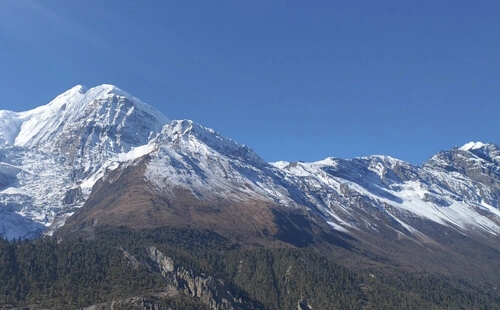 Mountain Peaks during the Manaslu Trek in Nepal