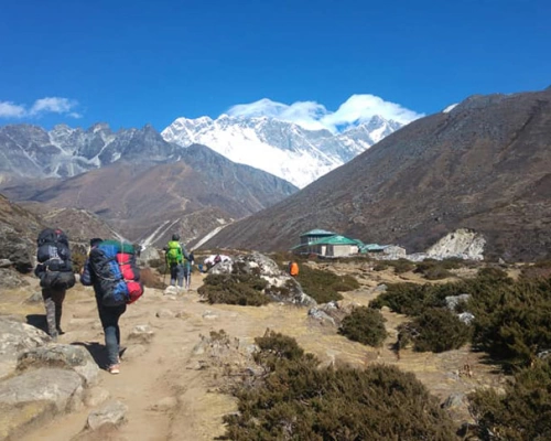 Porter Carrying Load At Everest Trail