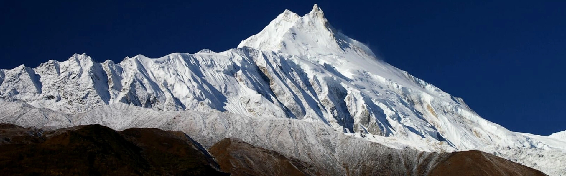 Mount Manaslu visible during the Manaslu Circuit Trek in Nepal