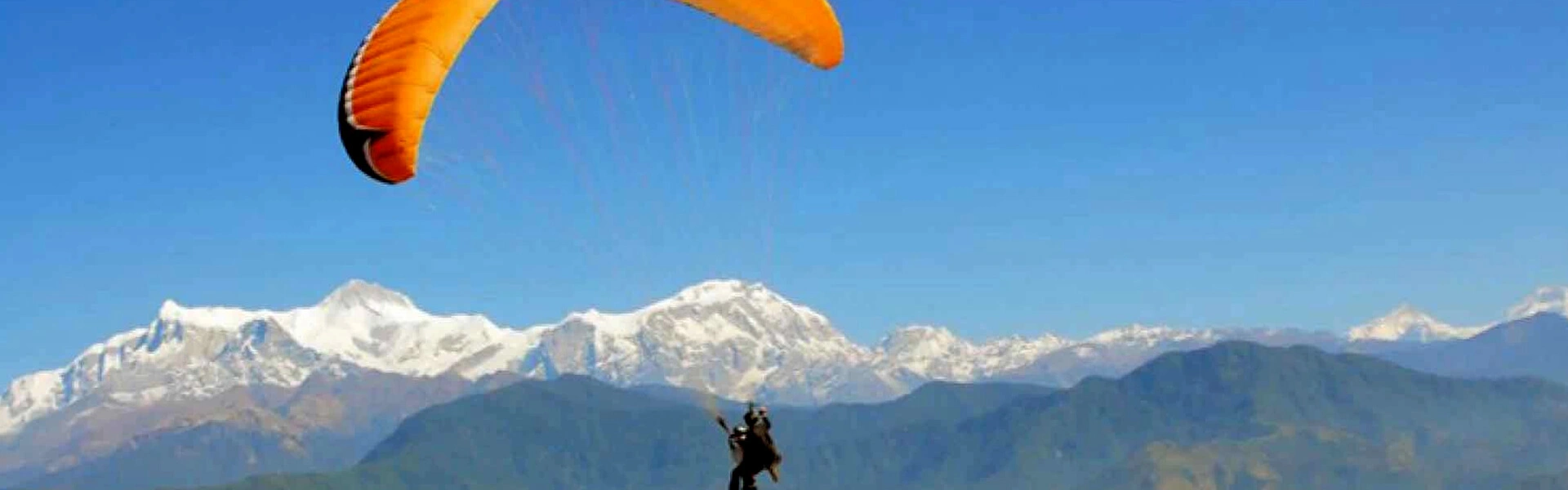 The view during paragliding in Pokhara