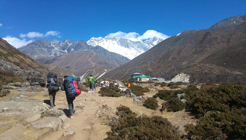 Porter Carring load at everest trail