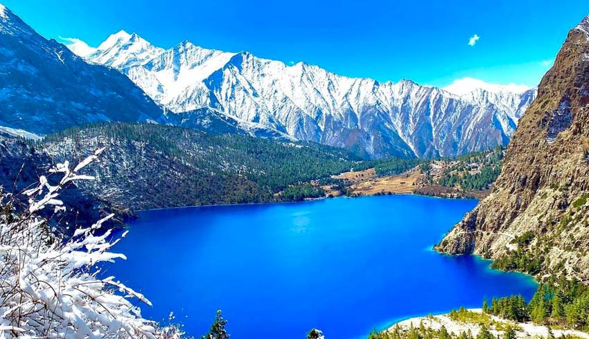 Beautiful view of lake during upper dolpo trek